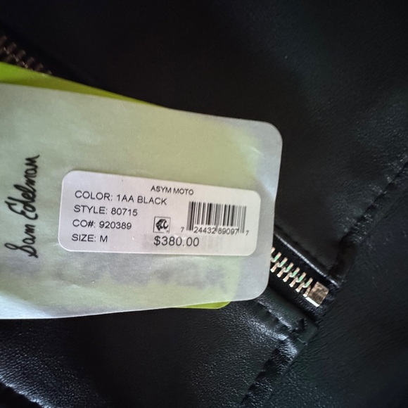 Sam Edelman Moto Jacket Peplum style Genuine Leather NWT - Picture 6 of 9